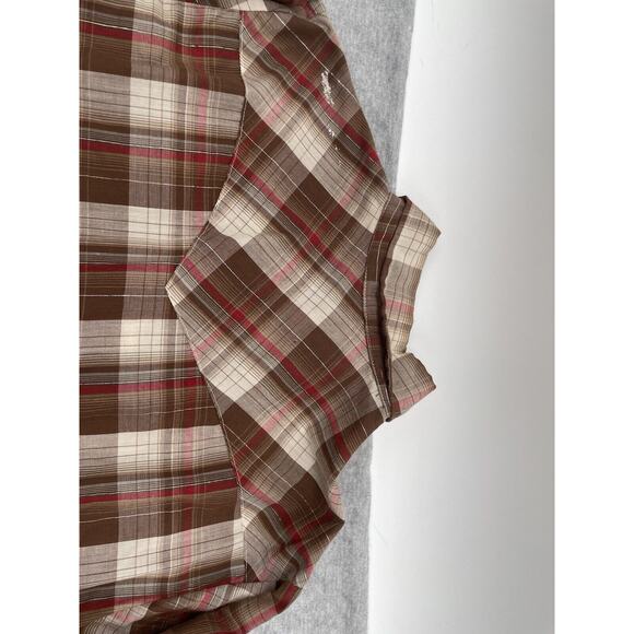 Vintage H Bar C Ranchwear Men's Pearl Snap Shirt Permanent Press Long Tail USA - Picture 9 of 16